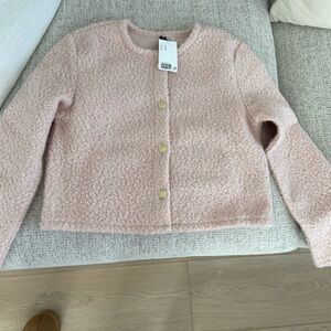 H&M baby pink boucle cardigan